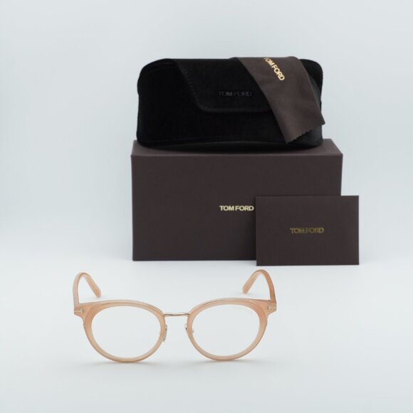 Tom Ford FT5784-D-B 072 Round Eyeglasses 48mm - Milky Pink/Blue Light Block - Picture 4 of 8